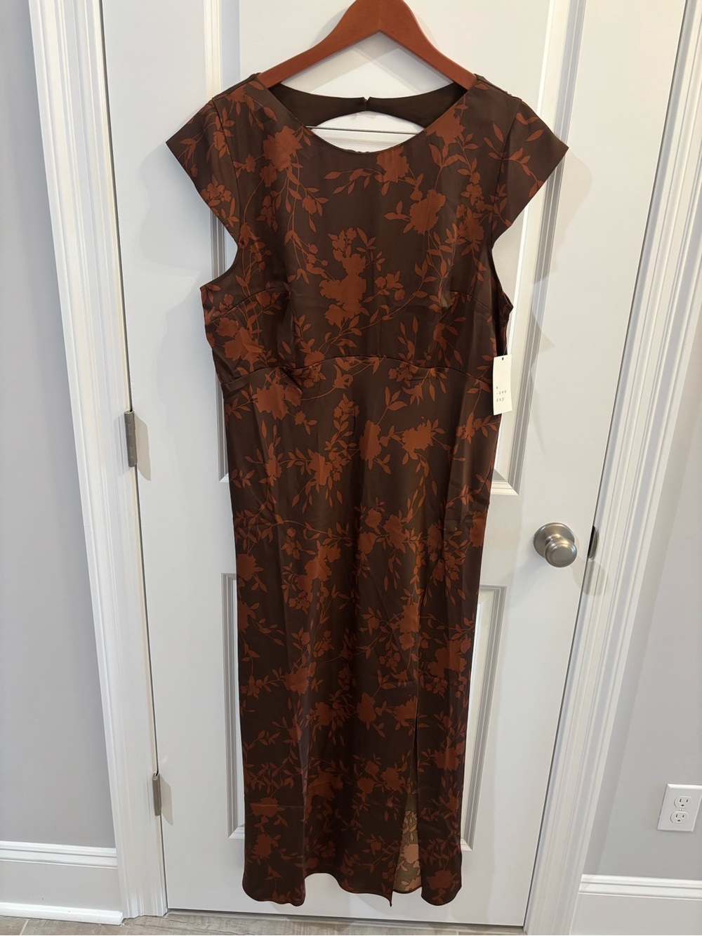 Women's Brown Floral Maxi Dress - a new day - XL